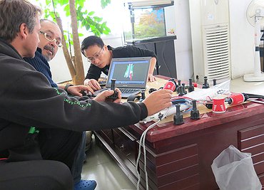 Working at the kite factory