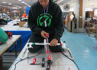 Working at the kite factory