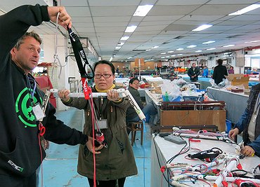 Working at the kite factory