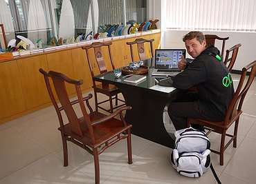Working at the kite factory