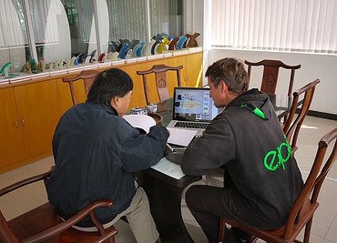 Working at the kite factory