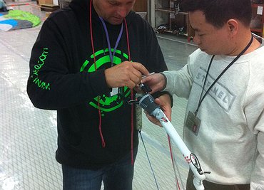 Working at the kite factory