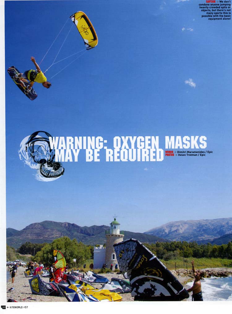 EPIC KITES KITEBOARDING PRESS Greece Trip Oxygen Mask Required